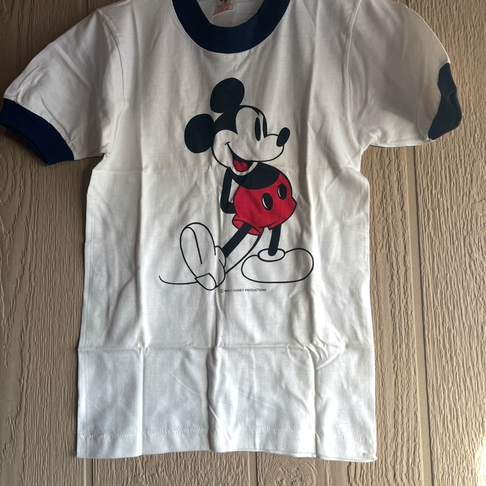 New Kids White and Blue Mickey Mouse T-Shirt